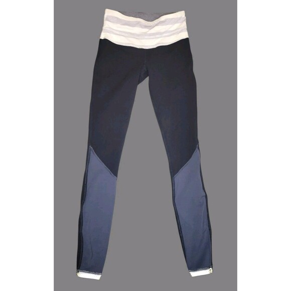 Lululemon Run Under Reversible Leggings Womens 4 Full Length Gray Black Athletic - Picture 2 of 13